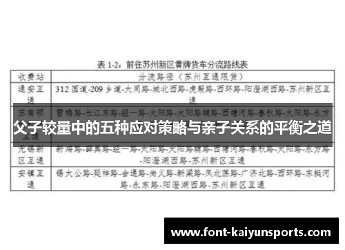 父子较量中的五种应对策略与亲子关系的平衡之道