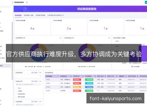 官方供应商执行难度升级，多方协调成为关键考验